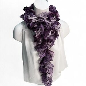✨ Handmade Ruffle Lace‎ Scarf — 56" — Soft, Lightweight & Flouncy